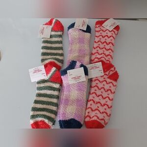 Adult Cozy Socks 6 Pair Christmas Multi Color  Stocking Stuffer Size Adult New